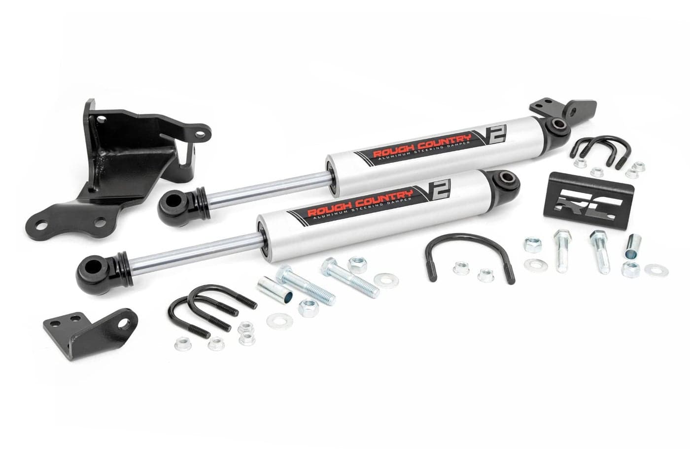 Rough Country V2 Dual Steering Stabilizer for 2018-2024 Jeep JL/JT - 8730470