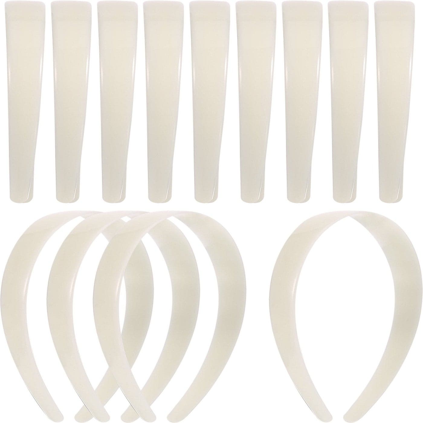 HESTYA White Plastic Headbands DIY 1 Inch Plain Blank No Teeth Hair Bands Headwear Plain Headbands for Women Graduation Halloween Christmas20 Pcs