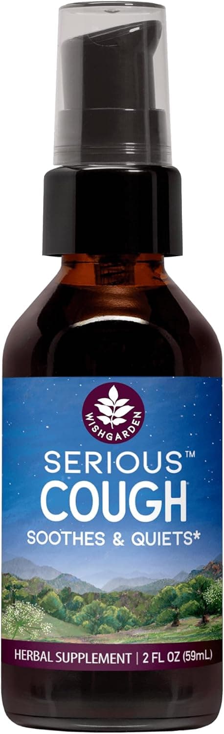 WishGarden Herbs Serious Cough Soothing & Quieting - Fast-Acting Herbal Cough Suppressant for Adults, Dry Cough Relief and Cough Expectorant, Soothes Throat Irritation and Chest Decongestant, 2oz