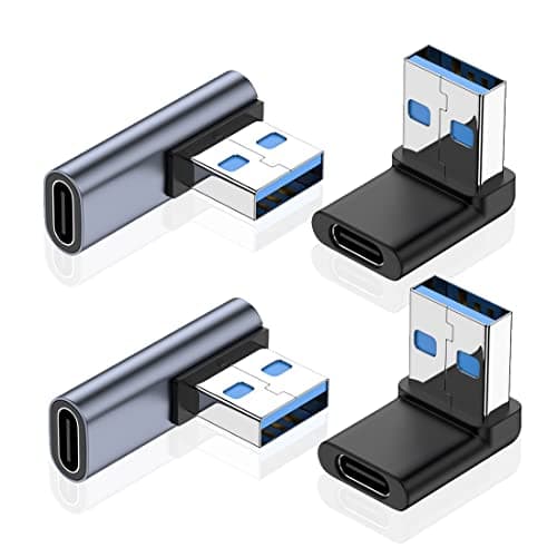 JOMIHONEY Right Angle USB A Male to USB C Female Adapter 90 Degree USB 30 to Type C Cable Connector Support Unidirectional Sides 10Gbps Data Transfer for LaptopsPhoneTabletPC