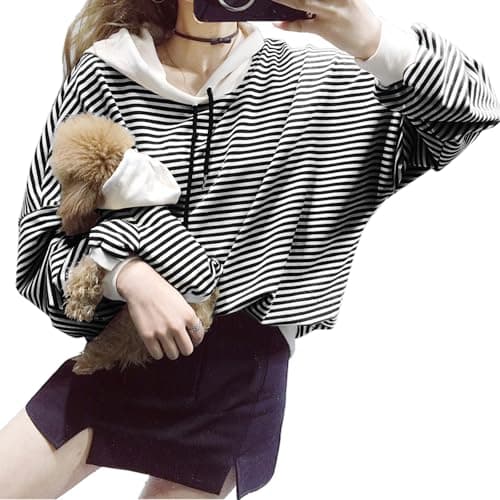 Dog Hoodies for Small Medium Large Dogs,Matching Dog and Owner Clothes Separately Sold, Striped Dog Shirts,Boy Girl Cat Dog Birthday Christmas Outfits (for Owners, Small - Bust 40.1")
