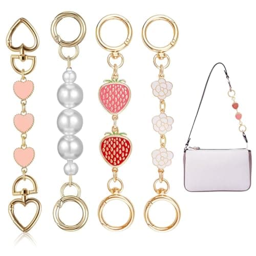 PALAY® 4Pcs Bag Extender Chain Golden Chain Extender for Bag 5.7-6.7 Inches Cute Charm Chain Strap for Bags Quick Connection Bag Extender Chain Fashion Bag Extender Chain for Purse, Handbag, Sling Bag