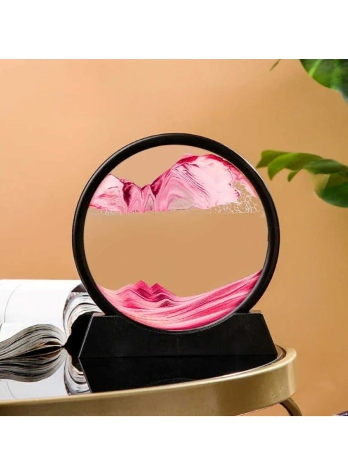 Moving Sand Art Round Glass for Home Decor Assorted 15 x16Cm