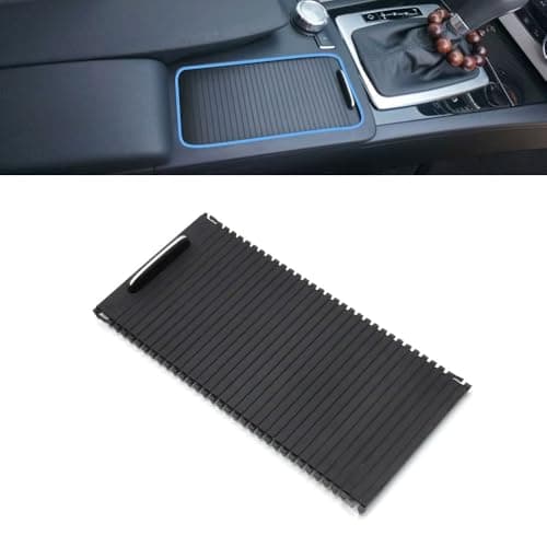 Goodithy Center Console Roller Blind Cover, Cup Holder Rolling Zipper Console Sliding Shutters Replacement for Mercedes Benz C-Class W204 C180 C200 C220 C300 C350 E-Class W207 W212 E260 E300 (Black)