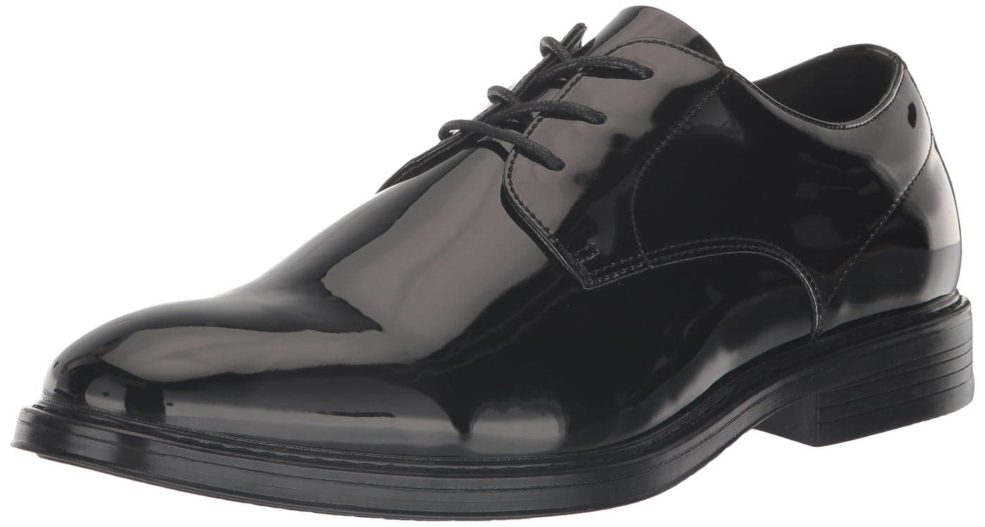 Nunn Bush Mens Centro Flex Plain Toe Oxford Formal Lace Up Tuxedo Shoe Black Patent 12