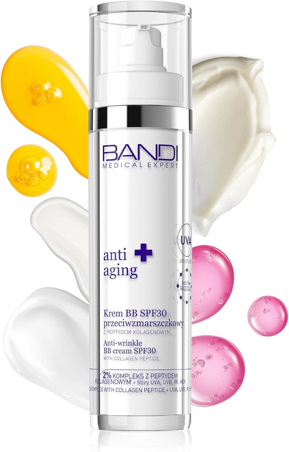 Bandi Antiwrinkle BB Cream SPF 30 with Amino Acid Complex Unifies Tone and Enhances Radiance Protects Against UVA and UVB Ideal for Daily Use Combines Skincare and Sun Protection