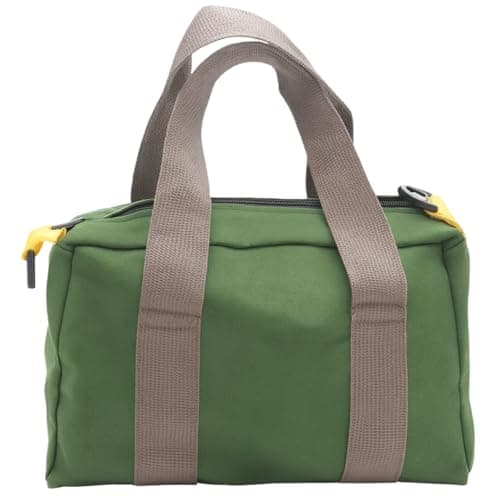 BLIRITEL 14 Inch Wide Mouth Tool Bag Heavy Duty Canvas Tool Storage Bag Large Capacity Handbag Multifunction Tool Organizer Tote Bag for Storage Wrenches Pliers Green 14 Inch