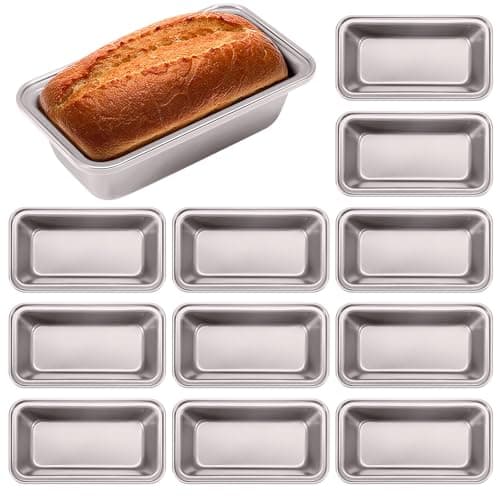 Uiifan 12 Pcs Mini Loaf Pan for Baking Bread Non Stick Small Banana Bread Tins Mini Loaf Pans for Nonstick Tiny Meatloaf Pan Carbon Steel for Oven and Baking 6 33 2inchChampagne Gold