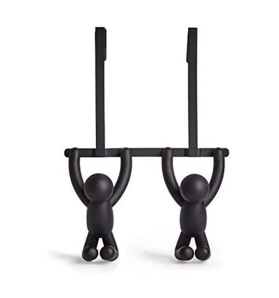 Umbra Buddy Over The Door Double Hook Over The Door Double Hook Decorative Increases Storage Storage for Coats Hats Scarves Towels and More Matte Black Finish
