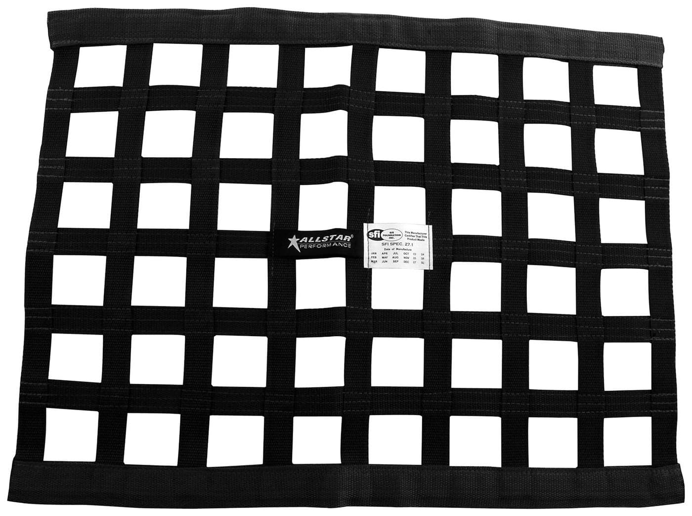 Allstar Performance ALL10280 Black 18' High x 18' Wide Square Border Style Ribbon Window Net