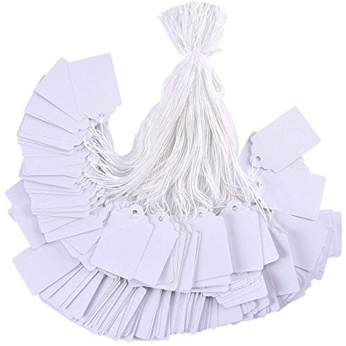 DIY Crafts Tags with String Marking Strung Tags Writable Tags Display Label for Product Jewelry Clothing Tags, Pack of 500, Tag (White)