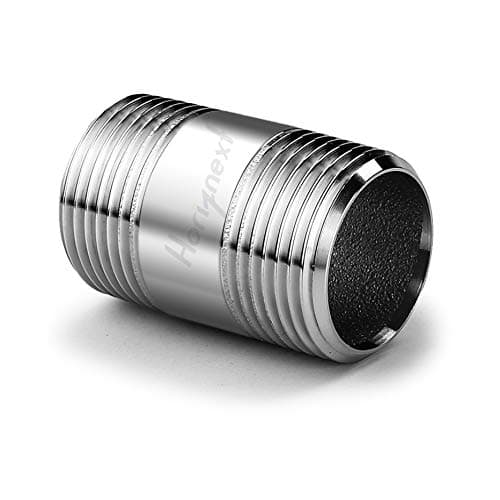 Horiznext stainless steel 304 pipe nipple npt 1/2 male threaded cast fitting, 2 inches length tube sleeve extension connector, schedule 40 conduit hose adapter
