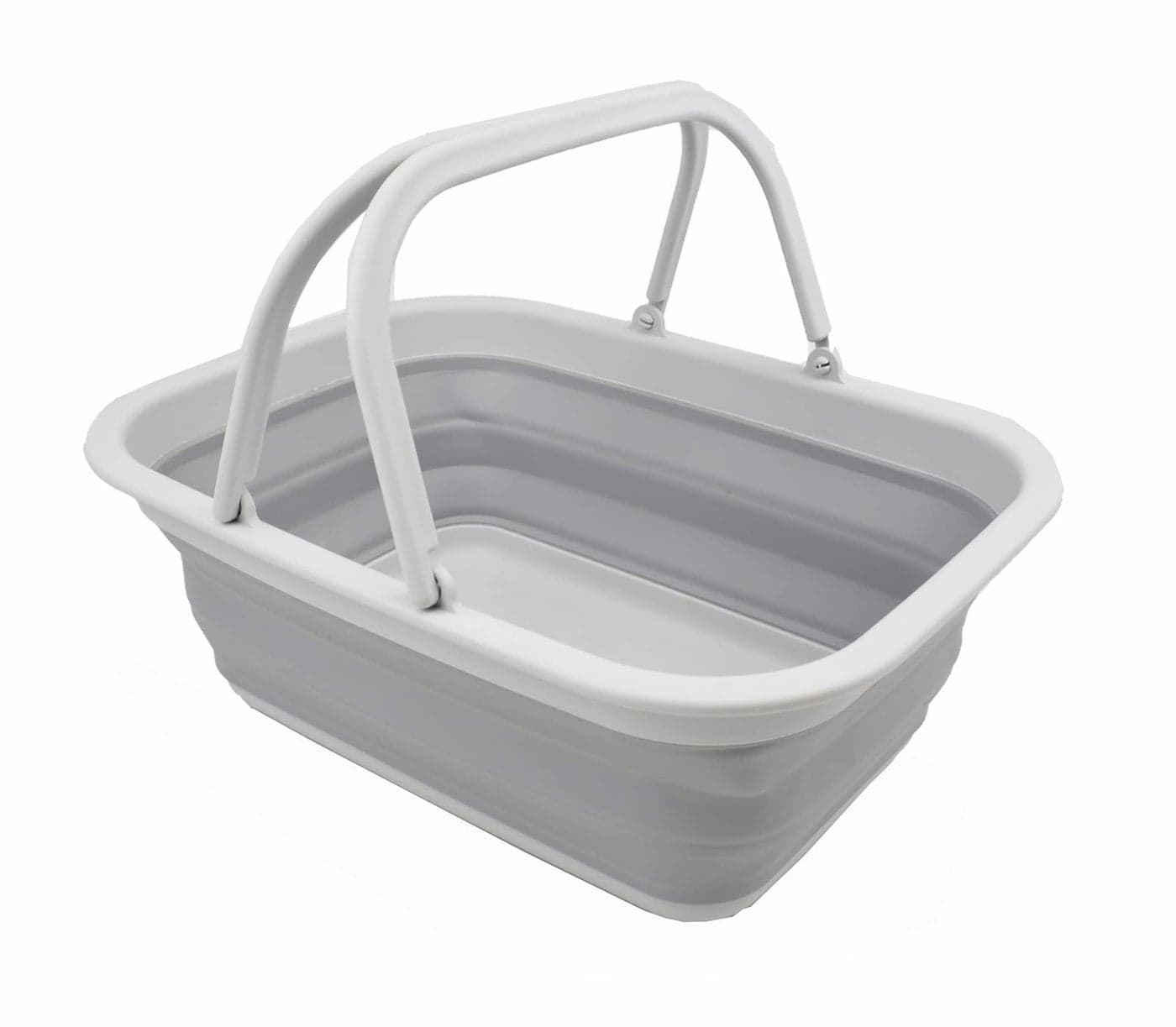 SAMMART SAMMART 92L 237Gallon Collapsible Tub with Handle Portable Outdoor Picnic BasketCrater Foldable Shopping Bag Space Saving Storage Container 1 Grey