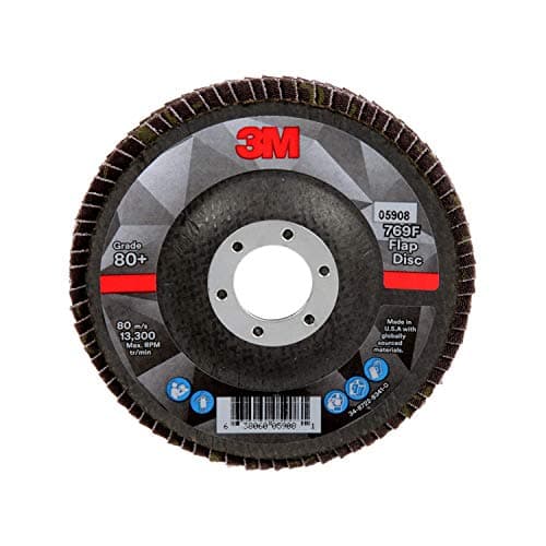 3M Flap Disc 769F, Type 29, 80+, 4.5 in x 7/8 in, High Performance Abrasive, Ceramic Precision-Shaped Grain Grinding and Finishing Disc, Carbon Steel, Stainless Steel