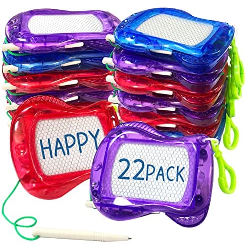 22 Pack Mini Magnetic Drawing Board6 Colors Kids Party Favors Backpack Keychain Doodle Drawing Boards Erasable Sketch and Board Writing Pad for Boys Girls Classroom Supplies Goodie Bag Fillers
