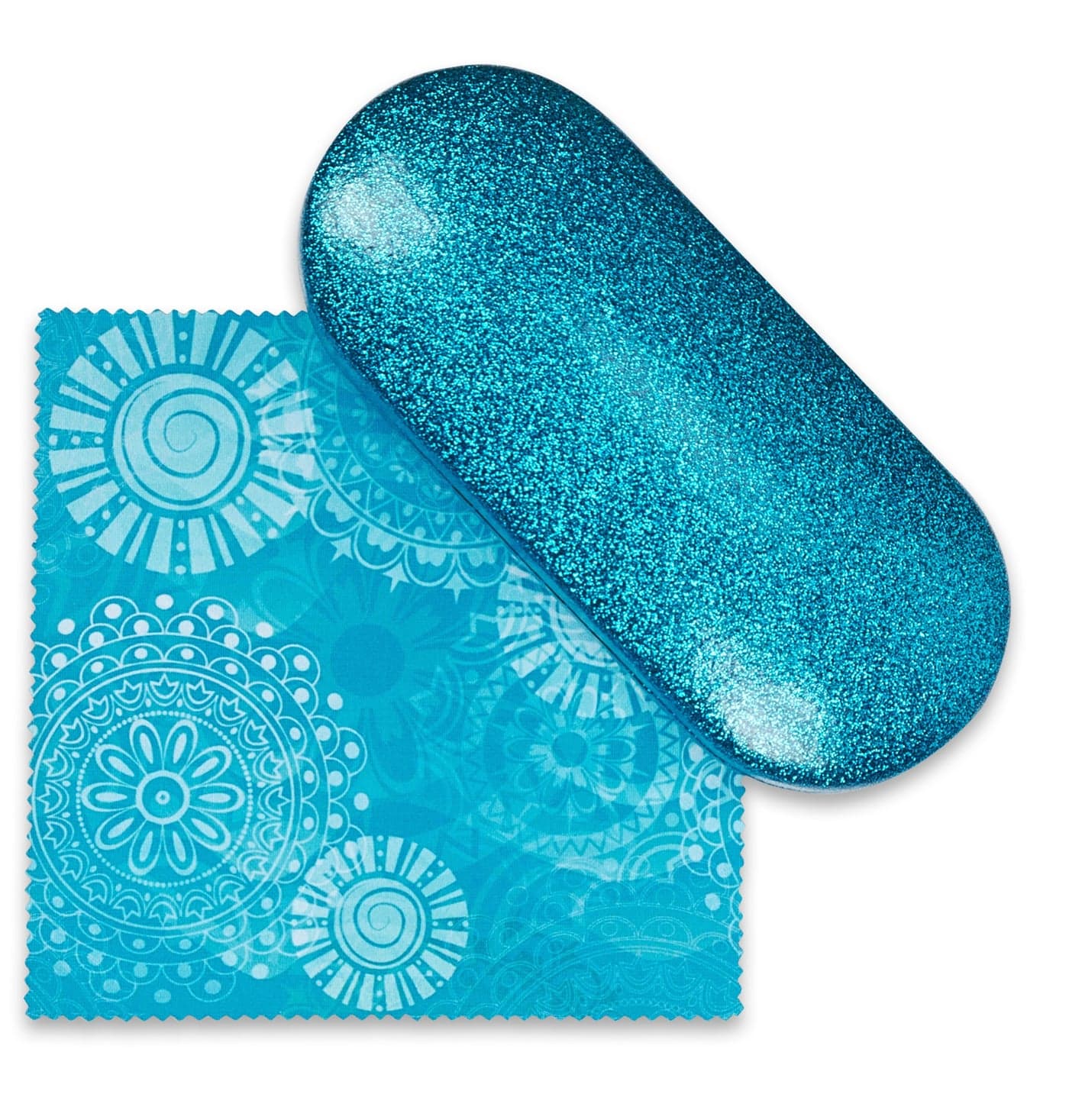 SPUNKYsoul Mermaid Blue Small Premium Fashion Women's Hard Eyeglasses Case By Spunky Soul | Bonus Cleaning Cloth