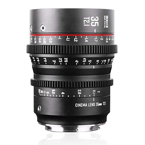 Meike 35mm T2.1 S35 Manual Focus Wide Angle Prime Cinema Lens for Canon EF Mount and EOS C100, C200, C300 Mark III, Zcam E2-S6 6K