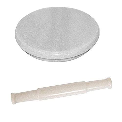 Krishna Product Marble Rolling BoardMarble Chakla and Marble BelanMarble Roti Maker 9 Inch White
