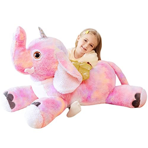 EARTHSOUND Giant Elephant Unicorn Stuffed Animal Plush ToyLarge Jumbo 30 Big Size Soft ToysCute Huge Fluffy Plushy Fat PlushieGifts for Kid