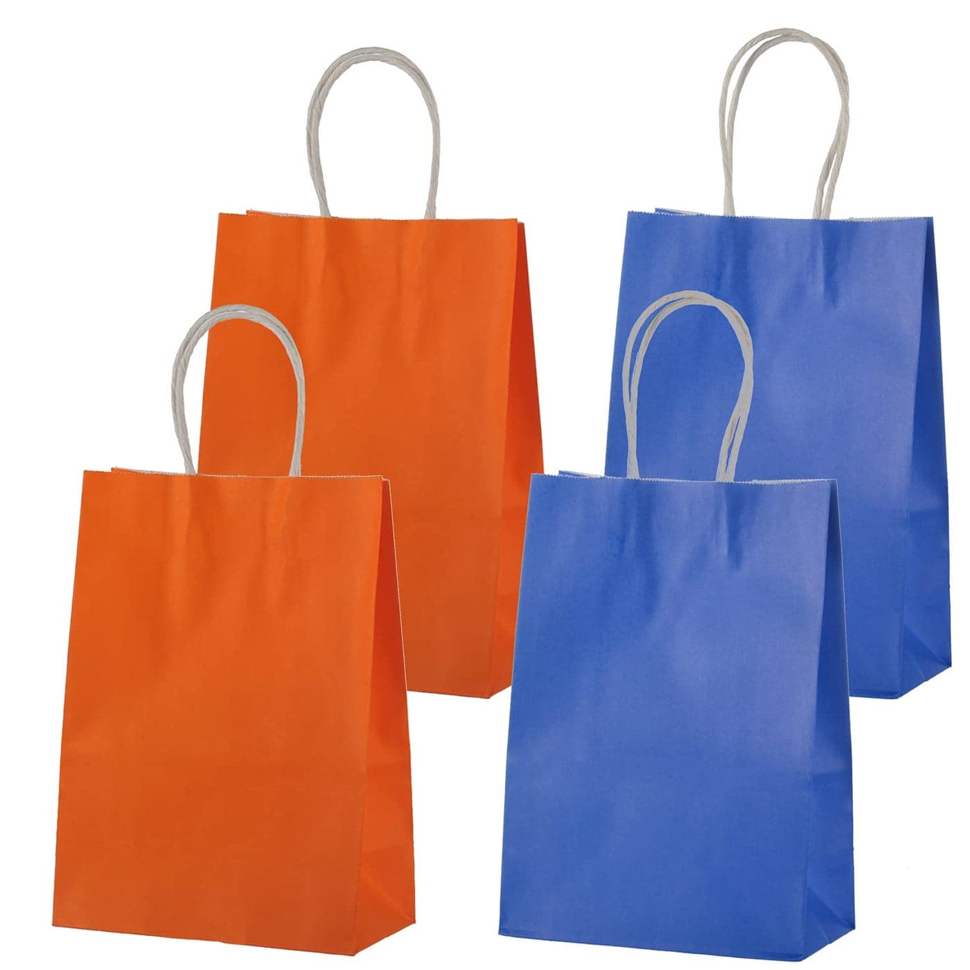 MISU Paper Bags Party Favor Bags Kraft Paper Gift Bags with Handle Small 83x59x32 Inches 16Pack Orange Blue