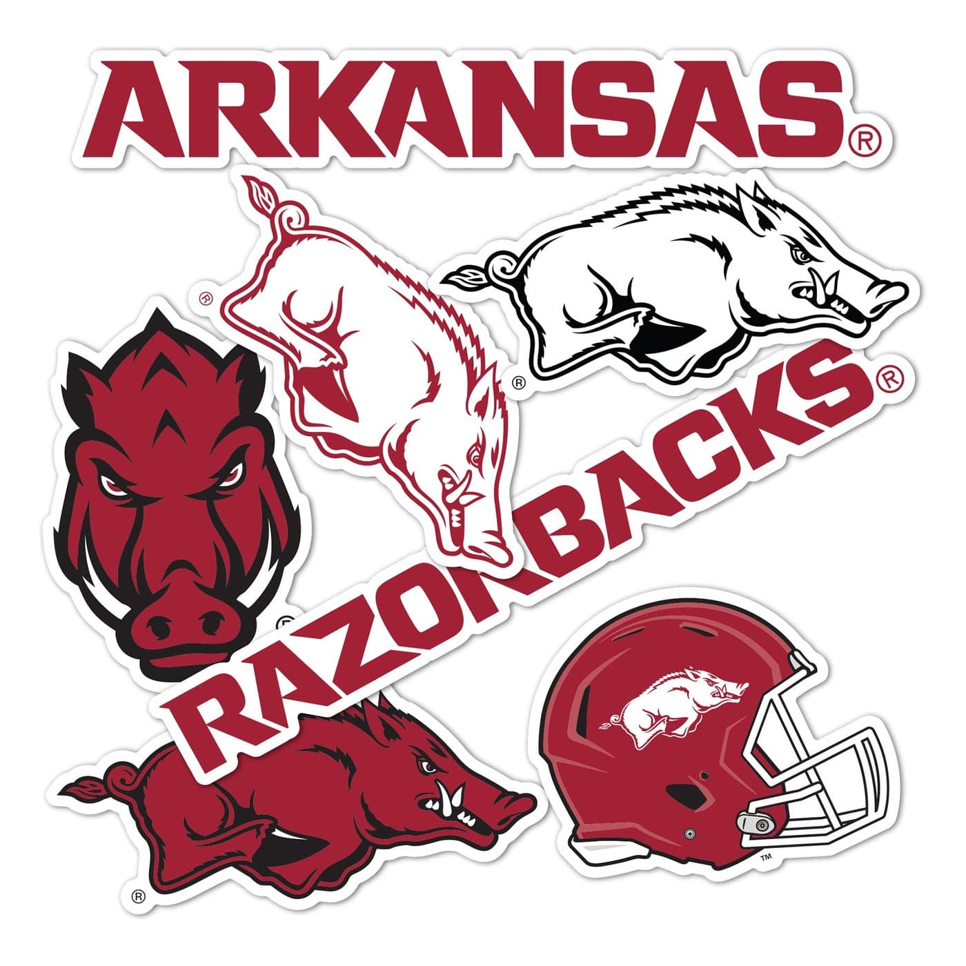 Desert Cactus University of Arkansas Sticker Razorbacks U of A Hogs Vinyl Decals Laptop Water Bottle Car Scrapbook Sheet T2 Type 2