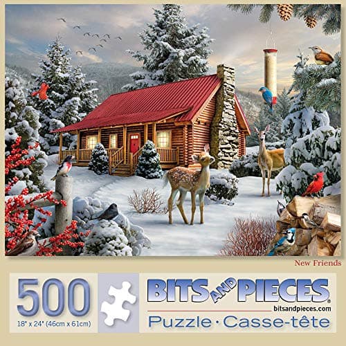 Bits and Pieces 500 Piece Jigsaw Puzzle for Adults New Friends Jigsaw Puzzles by Artist Alan Giana Completed Puzzle Size 18 x 24