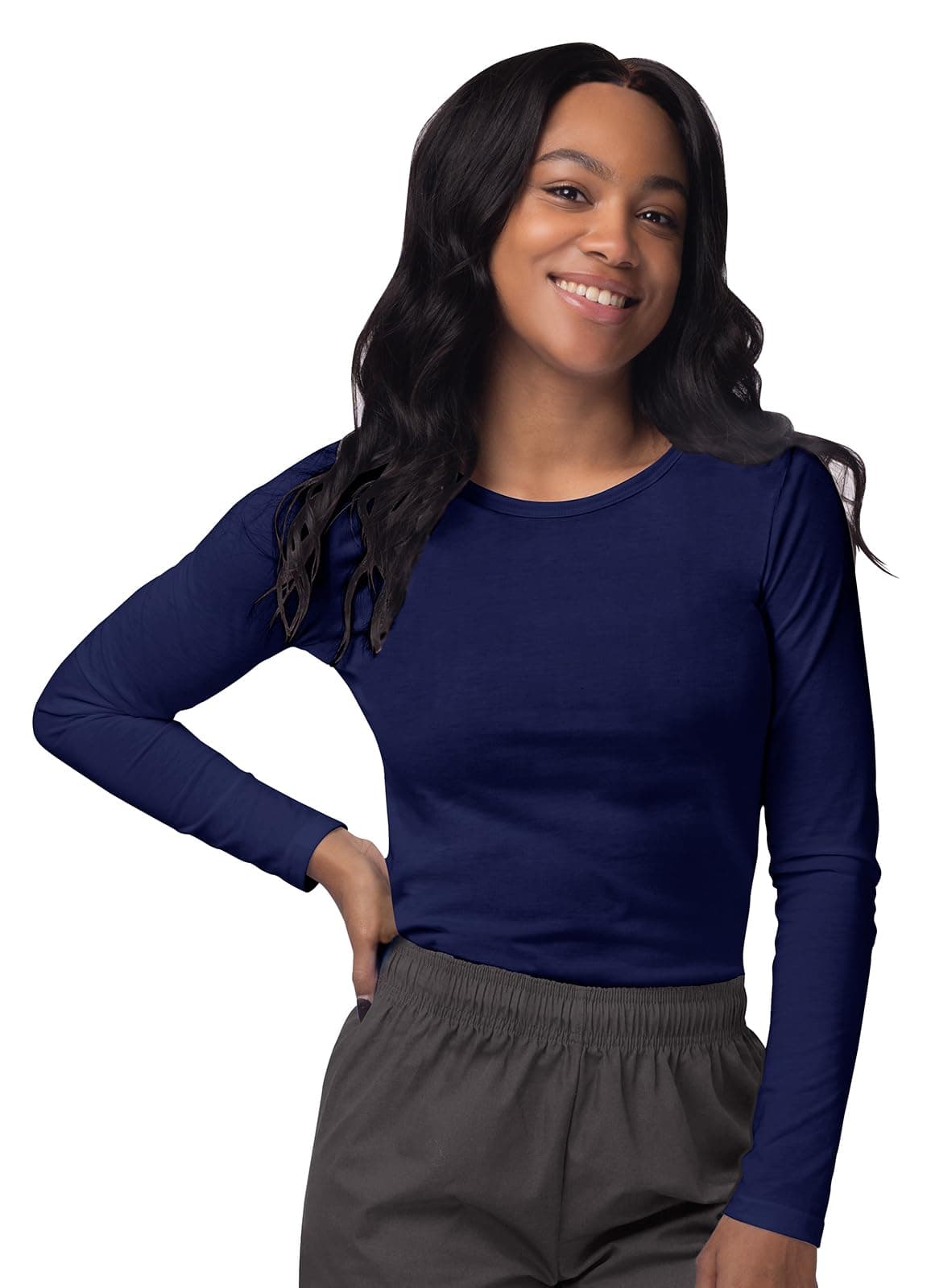 Sivvan Scrubs for Women - Long Sleeve Comfort Underscrub Tee - S8500 - Navy - XL