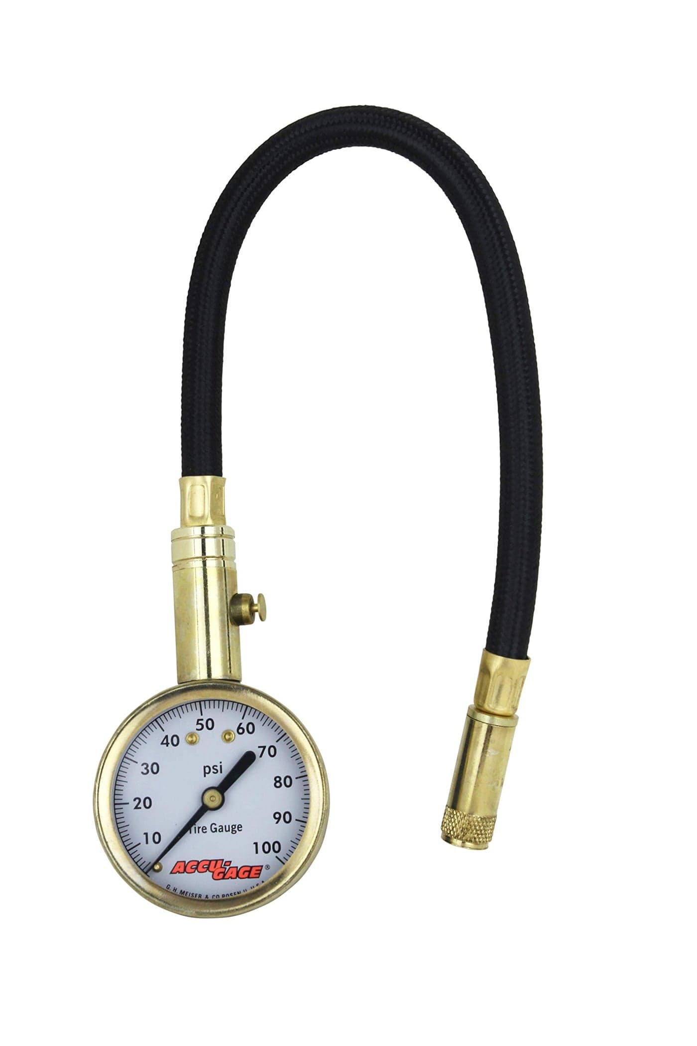 Accu-Gage H100X PSI Dial Tire Gauge, Standard Valve