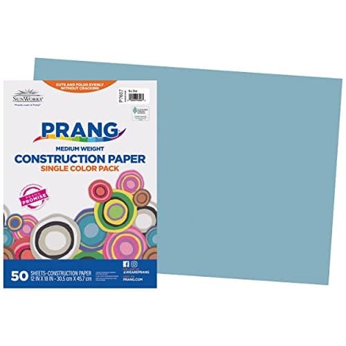 Prang Formerly SunWorks Construction Paper Sky Blue 12 x 18 50 Sheets