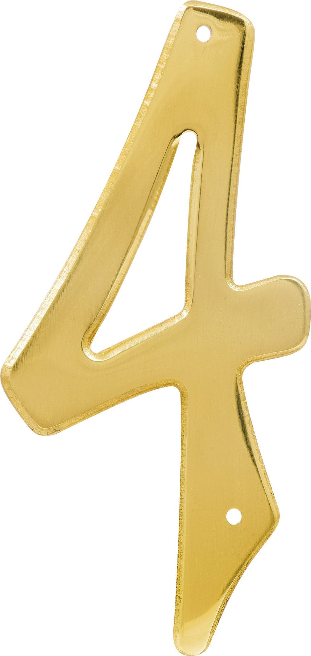 Hillman 847046 4-Inch Nail-On Traditional Solid Brass House Number 4, 1 Count (Pack of 1)