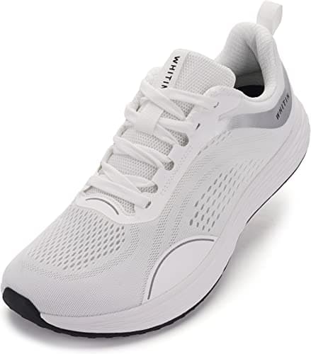 WHITIN Mens Zero Drop Wide Width Toe Box Road Running Shoes Size 13 Lightweight Tennis Athletic Sports Walking Logging Hiking Workout Gym Male White 47