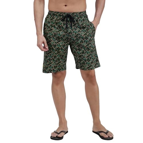 Amul Comfy Men’s Bermuda Shorts | Pure Cotton | Outer Elastic Comfort Fit | Soft Hand Feel | No Marks Waistband | Everyday Casual & Lounge Wear | Color May Vary | (Pack of 1) Multicolour