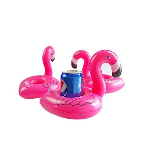 BFU Thicken Inflatable Flamingo Drink Holders, Inflatable Flamingo Coasters (8 Pieces), Pink