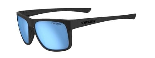 Tifosi Optics Swick Sunglasses (BlackOut/Sky Blue Polarized Lenses), unisex adult