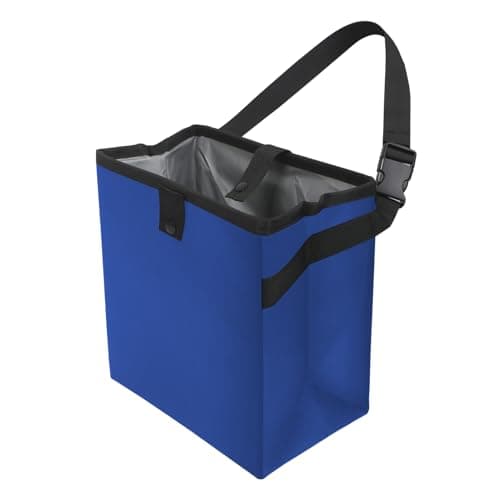 Homelove Car Trash Can LeakProof Waterproof Trash Bin Collapsible Portable Auto Garbage Bag Large Capacity Trashcan Storage Bag Multipurpose Car Organizer Hanging Blue