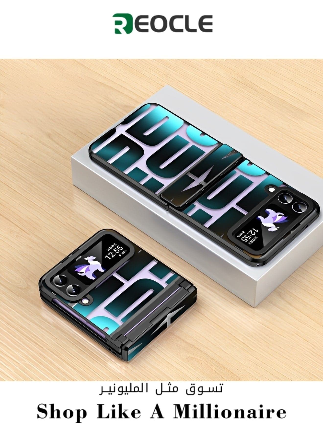 Samsung Galaxy Z Flip 3 Case with Hinge Protection Full Cover Slim Case Luxury Phantom Plating Phone Case Electroplated Trendy Letter Phone Case for Galaxy Z Flip 3