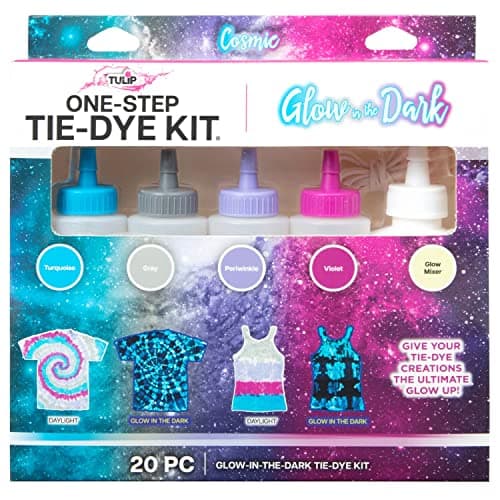 Tulip Glow in The Dark Cosmic Galaxy 4Color TieDye Kit with Glow Mix
