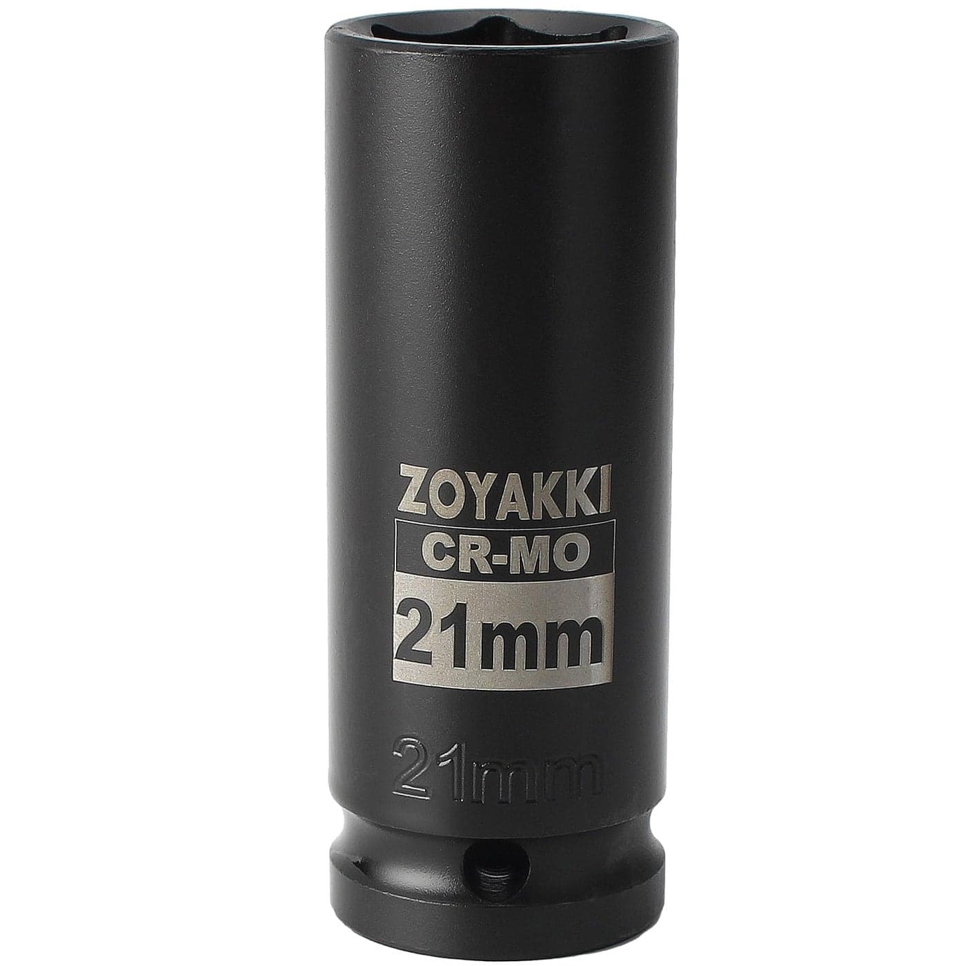 ZOYAKKI 12 Drive x 21 mm Deep 6 PT Impact Socket CRMO12inch Drive 6 Point Axle Nut Socket for Easy Removal of Axle Shaft Nuts Metric 21MM