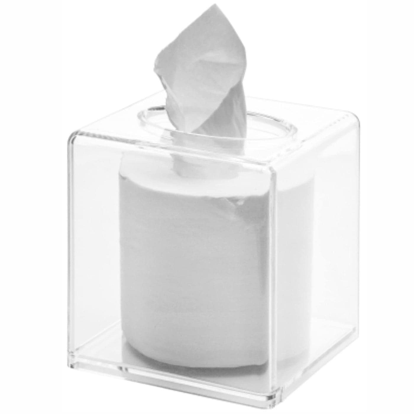 Cq acrylic Roll Tissue Box Holder with Cover Square Facial Tissue Dispenser Box Case for CountertopClear Plastic Dryer Sheet Container Napkin Organizer for Bathroom KitchenHomeSquare