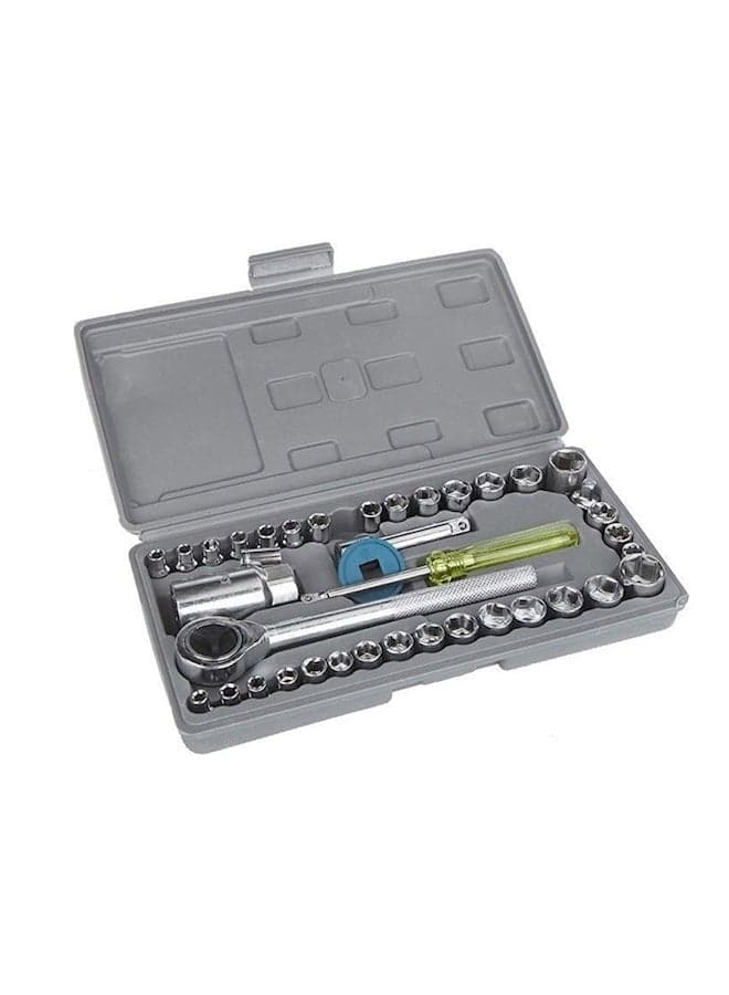 40-Piece Socket Wrench Tool Set Grey