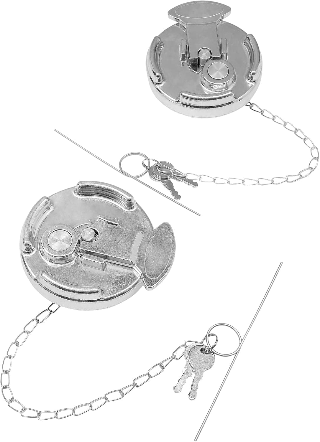 Gledewen 4-Inch Lever Style Aluminum Locking Diesel Fuel Cap (2PCS) for Peterbilt Semi Trucks