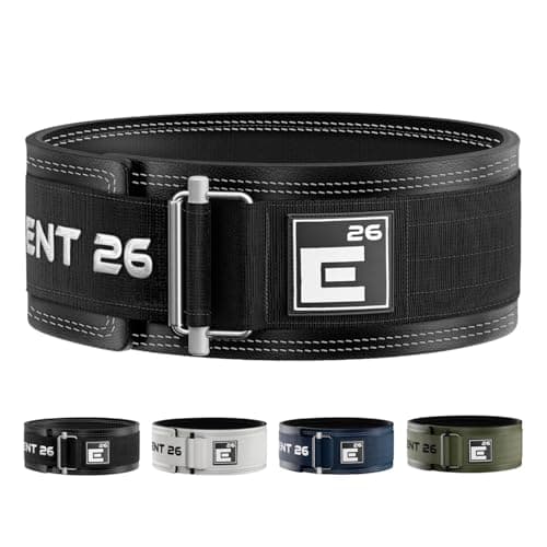 Element 26 Leather Weightlifting Belt for Men Women Self locking Adjustable Leather Lifting Belt for Powerlifting Olympic lifting Functional Fitness Weight Belt Squat Belt Medium Black
