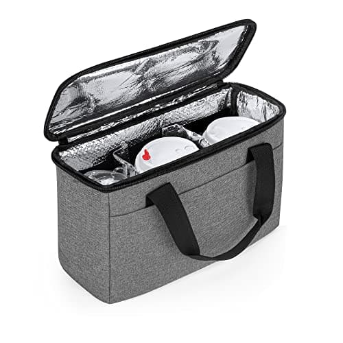 Trunab Reusable 3 Cups Drink Carrier for Delivery with Adjustable Dividers, Insulated Drink Caddy Holder Bag for Take Out, Beverages Carrier Tote with Handle for Outdoors,Patented Design, Grey