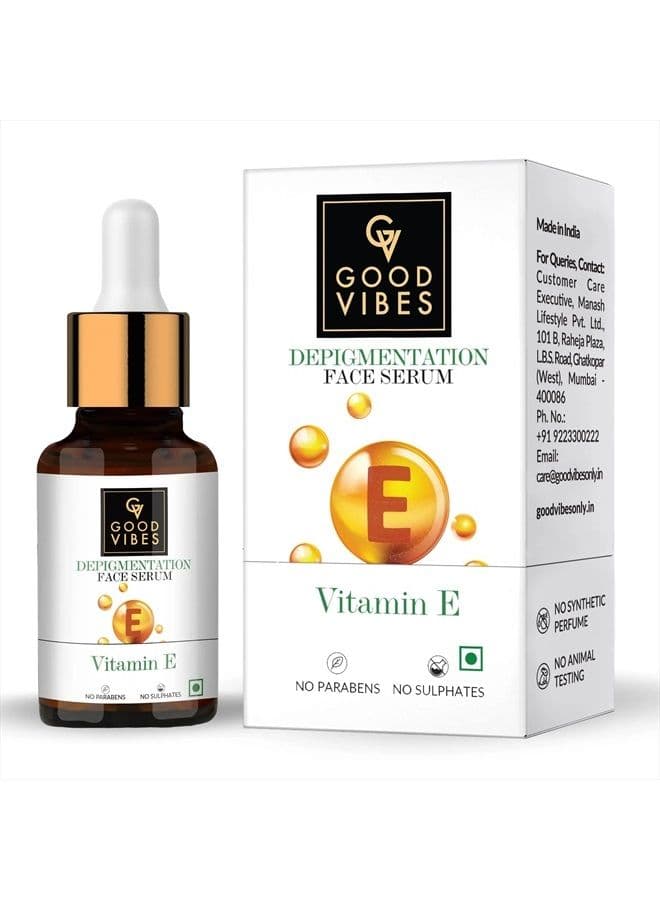 Vitamin E De-Pigmentation Skin Serum | Nourishing Softening Natural Lightweight Hydrating Formula For All Skin Types | No Parabens & Sulphates (10 ml/0.34 Fl Oz)
