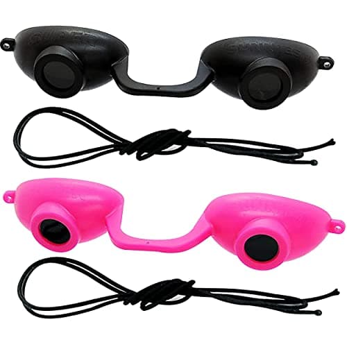 Super Sunnies Flex UV Eye Protection, FDA Compliant Tanning Bed Goggles, Red Light Therapy Glasses - Random