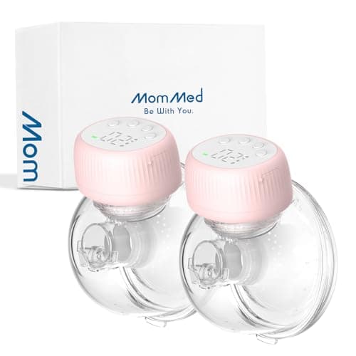 MomMed Double Wearable Breast Pump, 24mm Painless Breastfeeding Hands-Free Electric Breast Pump with 4 Mode 12 Levels, Leak-Proof Design & Low Noise, Extra 19mm&21mm Flange Inserts, 2Pack