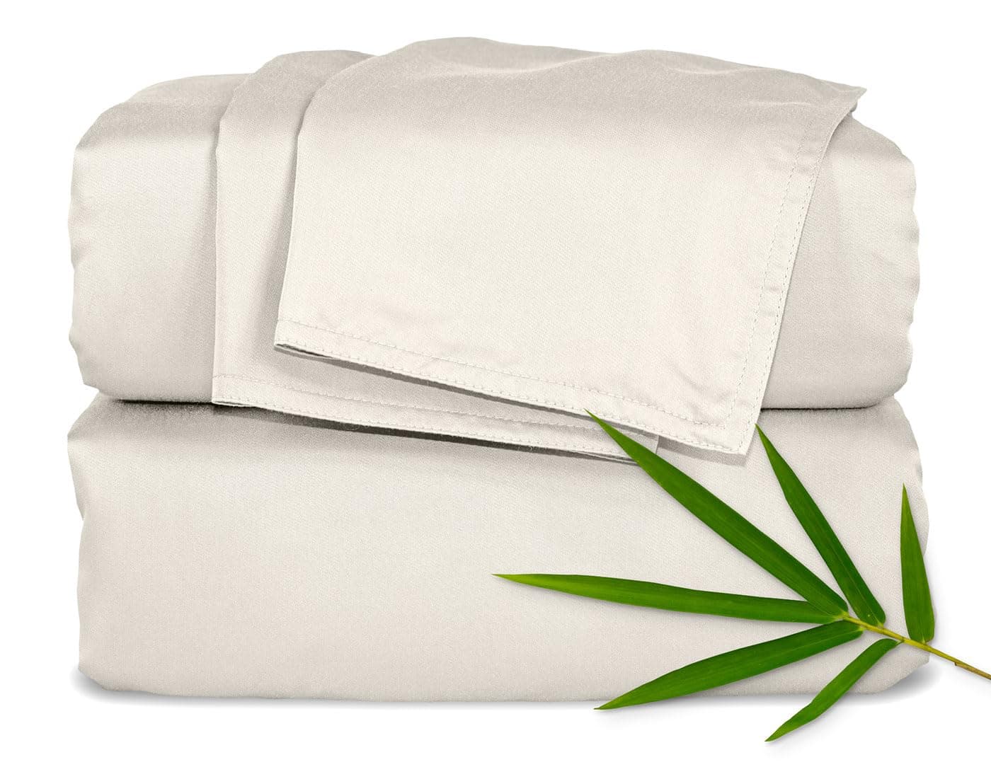 Pure Bamboo Queen Sheets Genuine 100 Organic Viscose Derived from Bamboo Bed Sheet Set Luxuriously Soft Cooling Double Stitching Lifetime Quality Promise Queen Creme