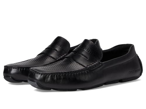Cole Haan Mens Grand Laser Penny Driver, Black/Black, 7.5-M US