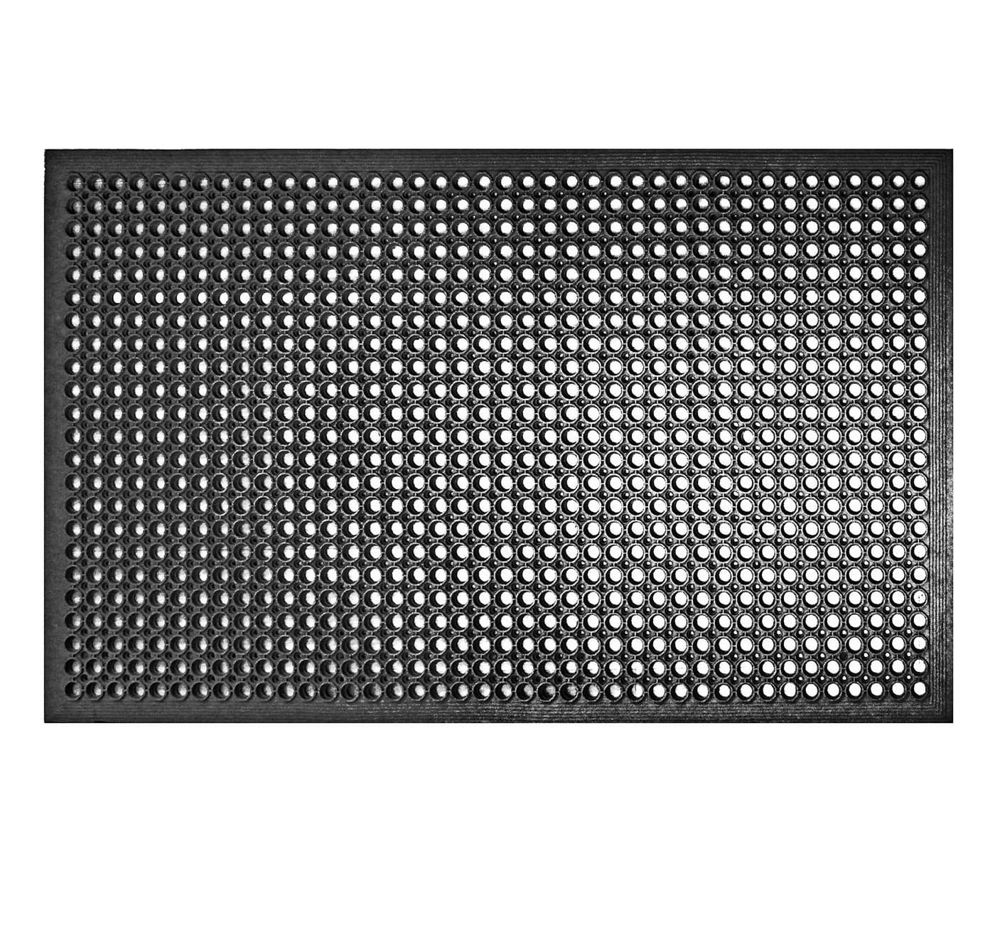 New Star Foodservice 533517 Commercial Grade Grease Resistant AntiFatigue Rubber Floor Mat 36 x 60 Black