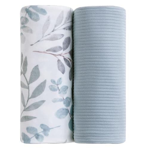 lasoftan Jersey Swaddle Blanket, Ultra Soft Stretchy Receiving Blanket, Newborn Swaddle Wrap for Boys & Girls, 40 x 30 inches, 2 Pcs